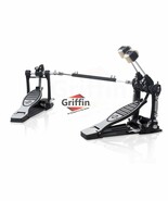 Double Kick Drum Pedal for Bass Drum by GRIFFIN - Deluxe Twin Set Foot P... - $136.22 CAD