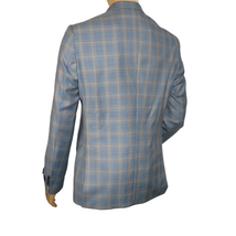 Men's Mono Turkey Sport Coat 100% Super 180s Wool 1522-02 Blue Brown Plaid image 9