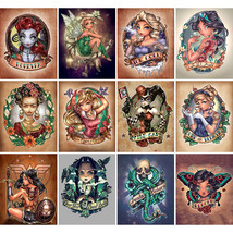 5D DIY Diamond Painting Evil Witch Princess Cartoon Embroidery Cross Stitch Kit - £7.40 GBP