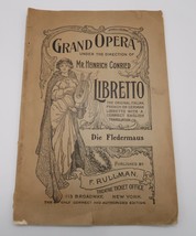 Vtg 1905 Grand Opera Libretto Die Fledermaus The Rat F. Rullman theatre ... - £15.63 GBP