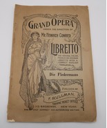 Vtg 1905 Grand Opera Libretto Die Fledermaus The Rat F. Rullman theatre ... - $20.00