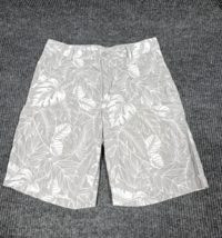 IZOD Saltwater Shorts Mens 30 Gray White Floral Print Hawaiian Flat Fron... - £13.87 GBP