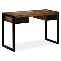 Desk with 2 Drawers Solid Reclaimed Wood 120x50x76 cm - £108.98 GBP