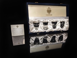 Faberge black crystal shot glasses NIB - £360.58 GBP