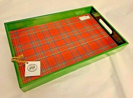 Michel Design Works TARTAN Wooden Decoupage Vanity Tray with Lacquered Sides - $69.99