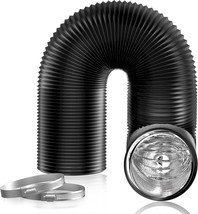 Honandguan 5 Inch Air Duct - 16 Feet Long, Black Flexible Ducting, And K... - $31.98