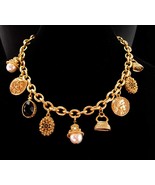 Victorian style necklace Chunky Fob necklace vintage estate jewelry gold... - £98.77 GBP