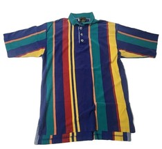 Vintage Boston Traders Polo Shirt Mens Medium Color block Stripes Made I... - $21.00