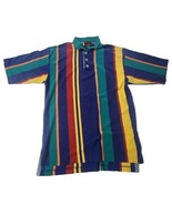 Vintage Boston Traders Polo Shirt Mens Medium Color block Stripes Made I... - $28.81 CAD
