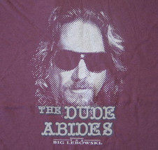 The Big Lebowski Movie The Dude Abides Logo Purple T-Shirt Size SMALL NE... - £11.45 GBP
