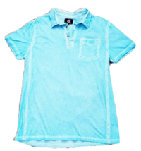 ROCK &amp; REPUBLIC Polo Shirt Mens Large Blue  Short Sleeve Pocket White Highlights - £5.33 GBP