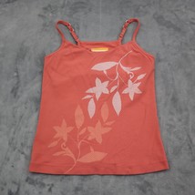 Lucy Shirt Girls S Orange Sleeveless Adjustable Spaghetti Strap Floral T... - £17.78 GBP