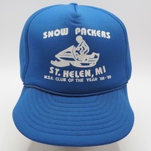Vintage Snow Packers Michigan Snowmobile Adjustable Snapback Trucker Hat - £19.37 GBP
