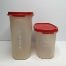 Tupperware Red Lid Pantry Modular Mate Canisters 1616-11 1616-16 Dry Ing... - £31.44 GBP