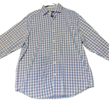 Bugatchi Button Down Shirt Blue Pink Plaid Mens Size Large Classic Fit N... - $23.38