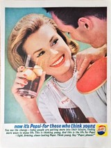 PEPSI COLA - 1962 Vintage Print Ad - Beverage - GIRL BOY - Think young -... - $11.67