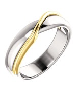 14k Two-Tone Gold Twisted Wedding Band - £787.43 GBP+