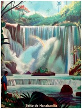 1581.Salto de Habanilla nature vintage 18x24 Poster.Waterfall Decor Art.Cuba Sce - $28.00