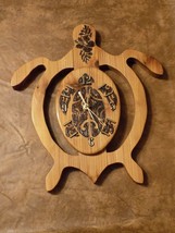 Handmade Turtle Carved Wooden Wall Clock Decor - £23.39 GBP