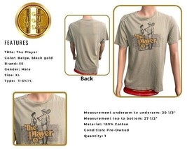 T-Shirt The Player  &quot;XL&quot; Beige Black Gold Mens Cotton Tee Top - $28.71