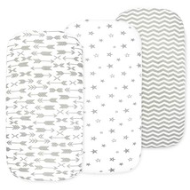 Baby Bassinet Sheet Set For Boy And Girl, 3 Pack, Universal Fitted For O... - £27.17 GBP