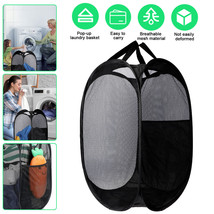 Foldable Hamper Clothes Laundry Basket Portable Sorter Mesh Wash Bag Org... - £17.29 GBP