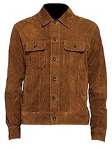 Bestzo   Womens Cowgirl Western Fringed Suede Leather Jacket Brown XL - £176.99 GBP