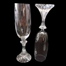 Mikasa The Ritz Crystal Wine Glass Champagne Flute Set Of 2 Christmas Vintage - £26.10 GBP