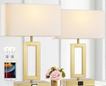 Gold Table Lamps Set Of 2 With Dual Usb Ports,3-Way Dimmable Touch Contr... - £65.64 GBP