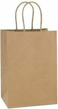 Pack of 100 Kraft Paper Shopping Bags - 8 x 4 1⁄2 x 10 1⁄4 - £46.70 GBP