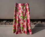Kim Rodgers Firt and Flare Linen Skirt Womens Size 10 Pink Floral Midi - $19.75