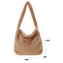 Fluffy Women&#39;s Girls Portable Plush Female Handbag Mini Winter Shoulder Clutches - £17.29 GBP