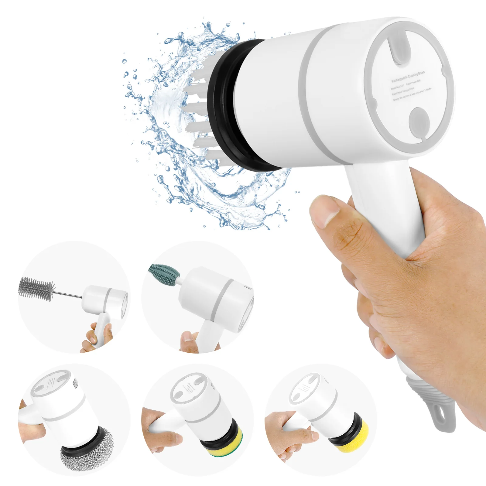 Electric Spin ScRechargeable Cordless Electric Cleaning Brush Adjustable Speed P - £59.21 GBP