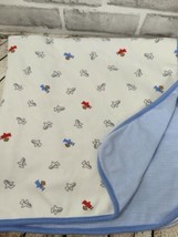 Carters Child Mine blue white striped monkeys airplanes baby receiving blanket  - $29.69