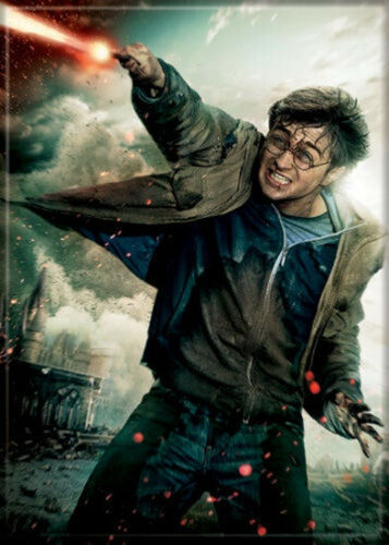 Harry Potter with Wand Deathly Hallows Art Image Refrigerator Magnet NEW... - $5.94