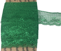 Lace Trim 12 Yards 2” Green Scalloped - 9B - £10.05 GBP