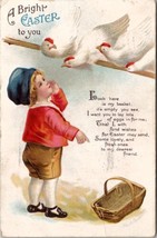 Easter Child Wanting Chickens to Lay Eggs Signed Ellen Clapsaddle Postcard X6 - £11.67 GBP