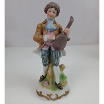 Vintage Colonial Man Playing The Mandolin Collectible Porcelain Figurine - £8.52 GBP