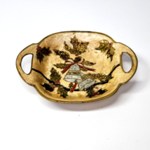 Vintage Handmade Solid Brass BELLS &amp; HOLLY Decorative Tray~~Brass Exchan... - $11.27 CAD