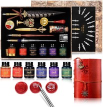 Best Gift Set For Writing And Drawing Includes A Vintage Pheasant Quill Pen Ink - £37.56 GBP
