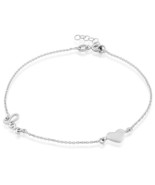 Sterling Silver Heart and LOVE Anklet - €28,55 EUR