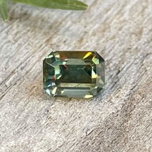 Natural Parti Sapphire | Emerald Cut | 5.47x4.15 mm | Loose Sapphire |  Green Sa - $378.00