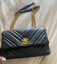 &quot;Luxury Gold Chain Strap Cowhide Leather Shoulder Bag - Elegant In Black - $1,119.54 MXN