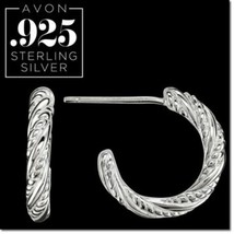 Sterling Silver Twisted Hoop Earrings - £31.03 GBP