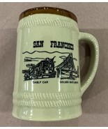 Vtg SAN FRANCISCO GOLDEN GATE BRIDGE CABLE CAR Large coffee cup mug - $1.98