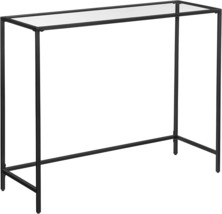 Tempered Glass Sofa Table, Modern Entryway Table, Metal, Black Ulgt026B01. - £58.96 GBP