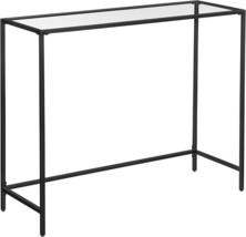Tempered Glass Sofa Table, Modern Entryway Table, Metal, Black Ulgt026B01. - $79.96