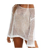 Crochet Crop Tops For Women Bathing Suit Cover Ups Sexy Hollow Out Swim ... - £37.73 GBP