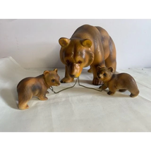 Vintage Bear with cubs Norlean porcelain figure - $21.12
