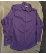 VAN HEUSEN FLEXED PURPLE LONG SLEEVE DRESS BUTTON UP SHIRT (18-20) EXTRA... - $359.13 MXN